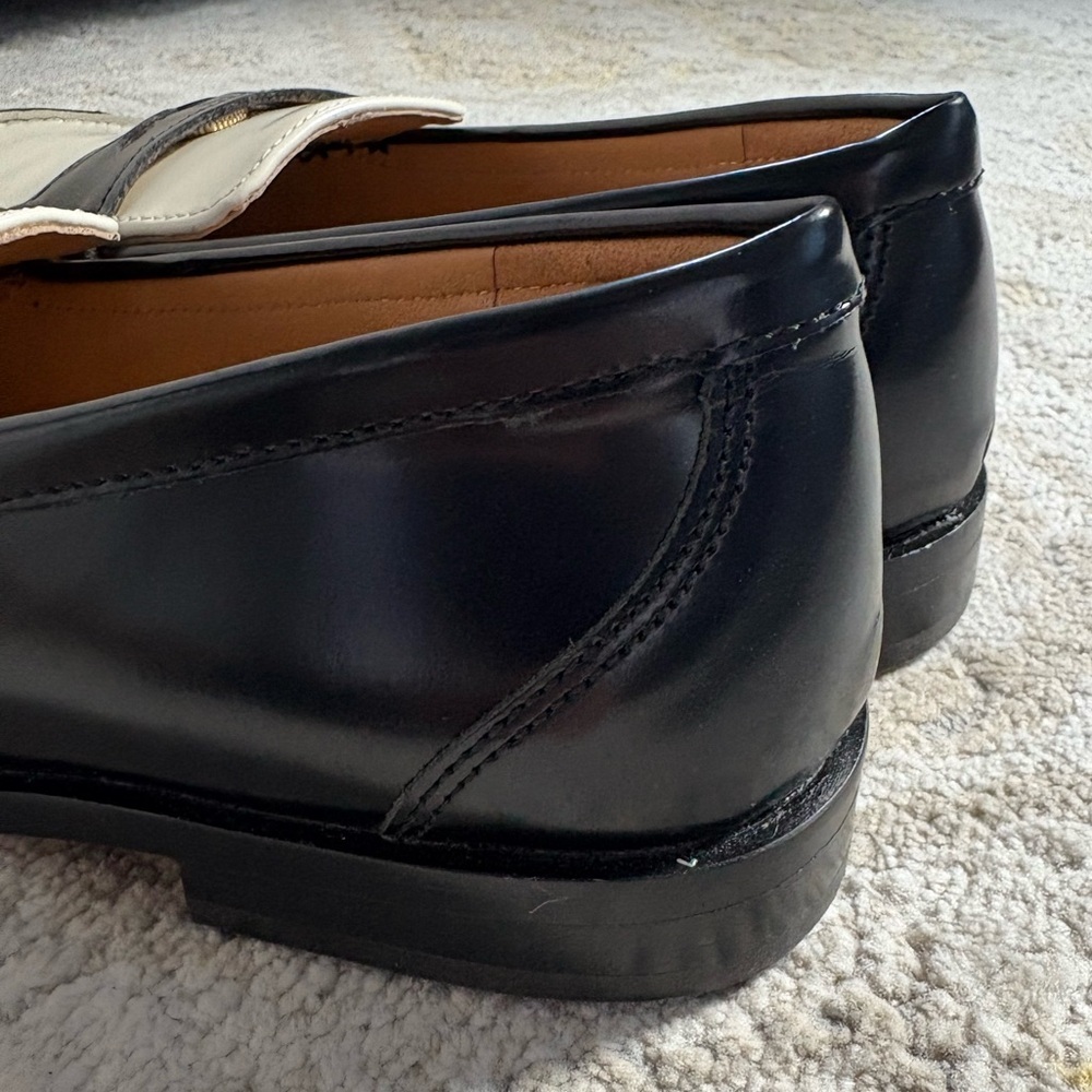 Madewell Black and White Porto Penny Loafers Size 9 - Picture 11 of 11